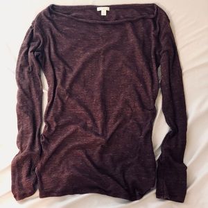 Maroon, Long Sleeve T-Shirt
